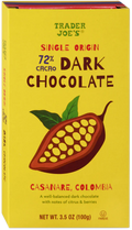 Trader Joe's Single Origin 72% Cacao Dark Chocolate, 100g