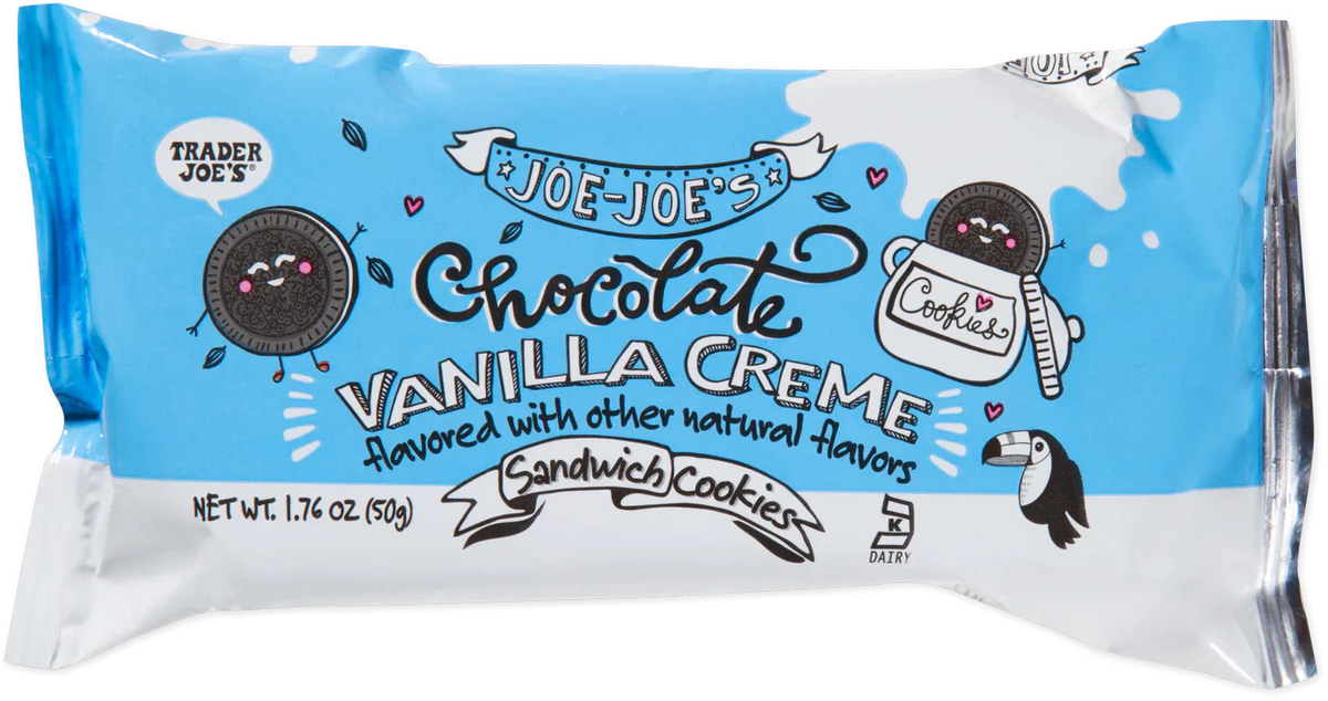 Trader Joe's Chocolate Vanilla Creme Joe-Joe's, 50g
