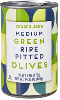 Trader Joe's Medium Green Ripe Pitted Olives, 407g