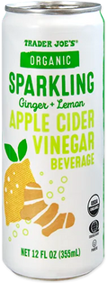 Trader Joe's Organic Sparkling Ginger + Lemon Apple Cider Vinegar Beverage, 355mL