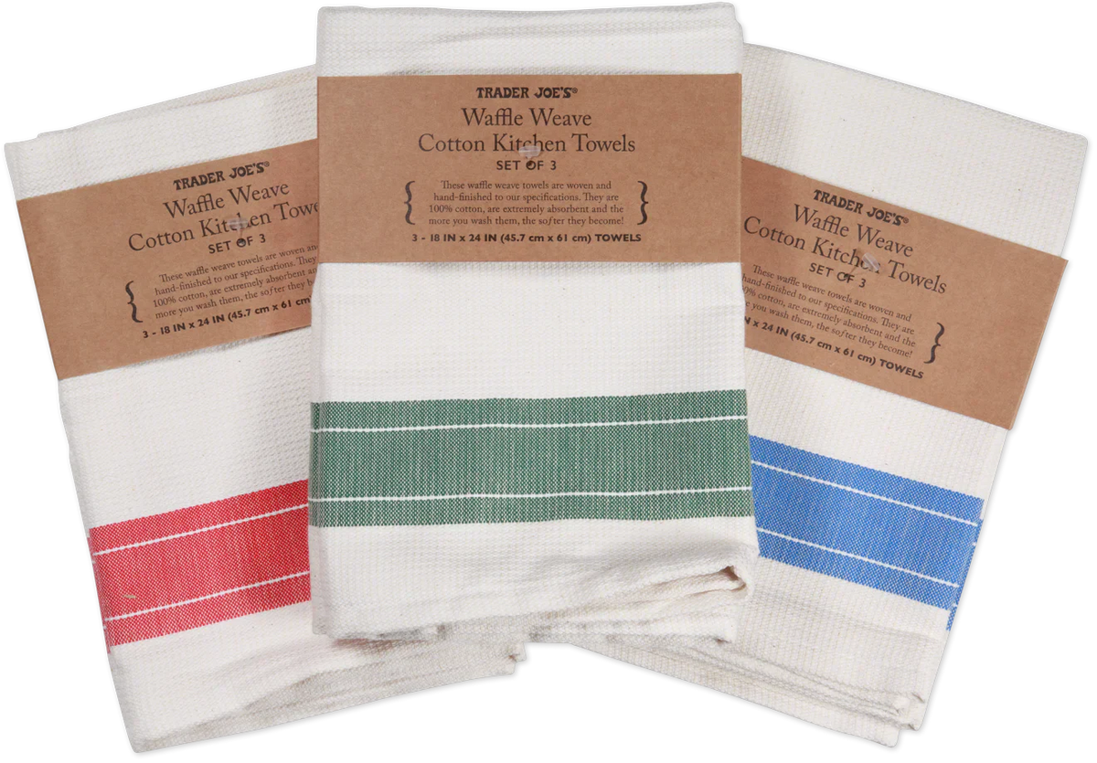 Waffle Weave Cotton Kitchen Towels, 3-count