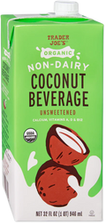 Trader Joe's Organic Non-Dairy Coconut Beverage Unsweetened, 946mL