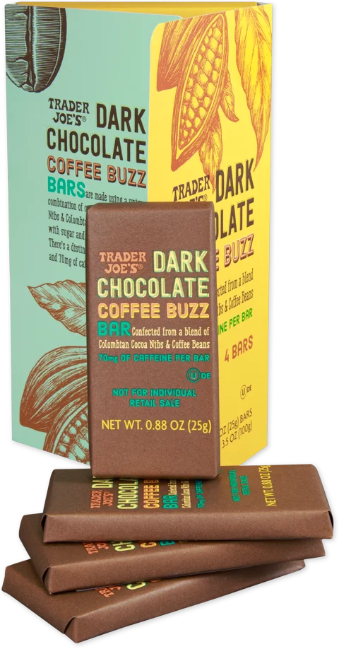 Trader Joe's Dark Chocolate Coffee Buzz Bars, 100g