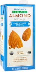Trader Joe's Organic Unsweetened Almond Beverage, 946mL