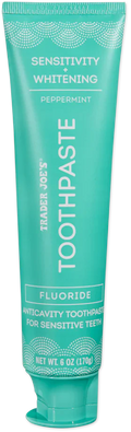 Trader Joe's Sensitivity + Whitening Peppermint Fluoride Toothpaste, 170g