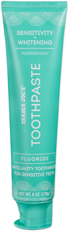 Trader Joe's Sensitivity + Whitening Peppermint Fluoride Toothpaste, 170g