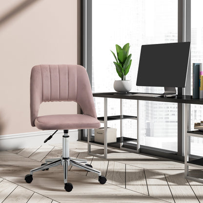 Mid Back Office Chair Velvet Fabric Swivel Scallop Shape Computer Desk Chair, Green