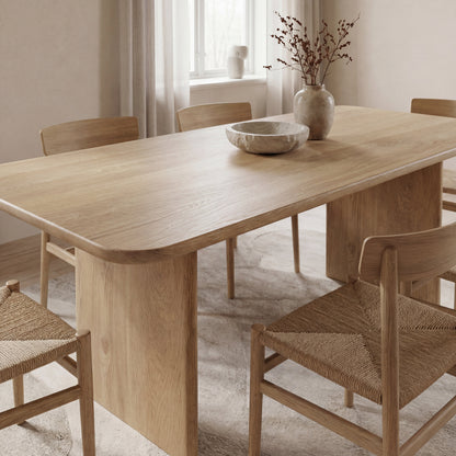 6 person dining table in white oak