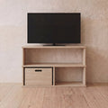 40 inch bookshelf TV stand in white oak