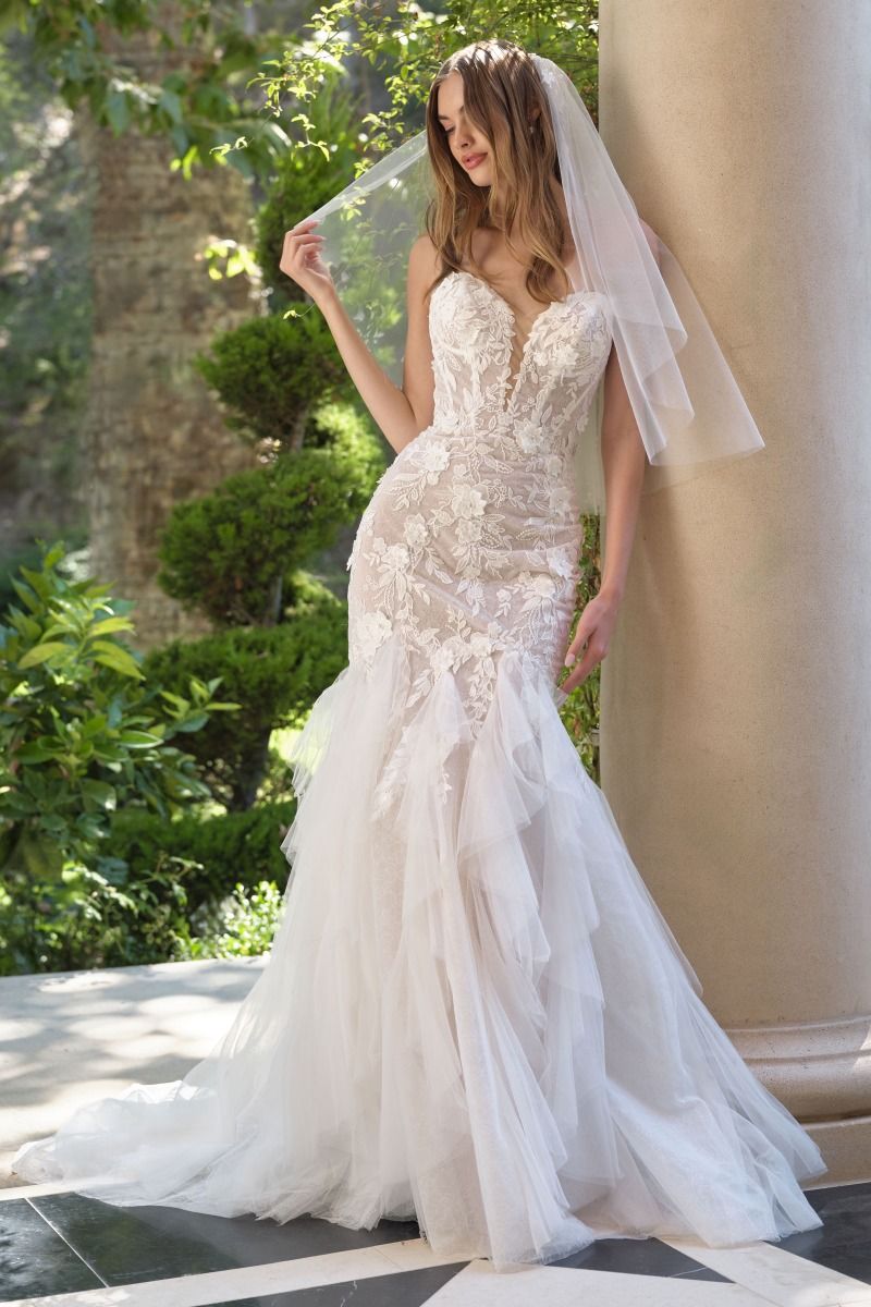 3D floral lace embroidery with layered