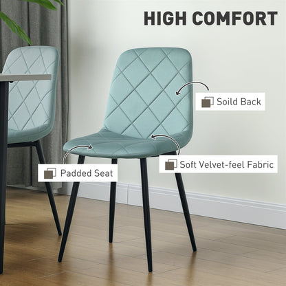 Dining Chairs Set of 4, Upholstered Dining Room Chairs with Steel Legs, Modern Kitchen Chair for Dining Room, Black