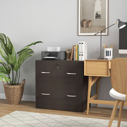 2 Drawer File Cabinet with Lock, Office Filing Cabinet, Hanging Bar for Letter Size, Home Office, Grey