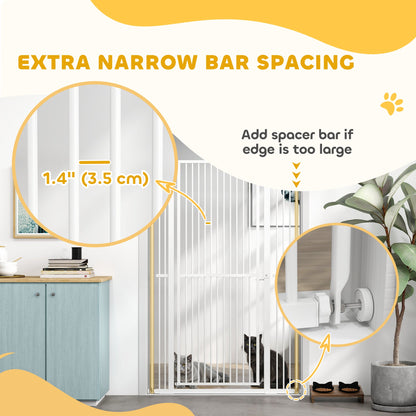 59" Extra Tall Cat Gate, 30"-41" Pet Gate with 2.8" and 5.5" Extensions, for Doorway, Hallway, Stairway, Black