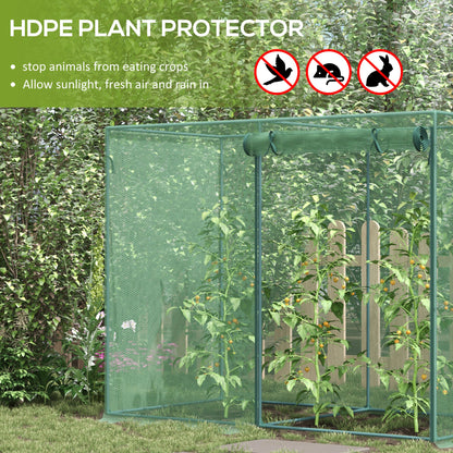 6.5 x 3.3ft Crop Cage, Garden Plant Protector with Single Zippered Door, Storage Bag and Ground Stakes, Black