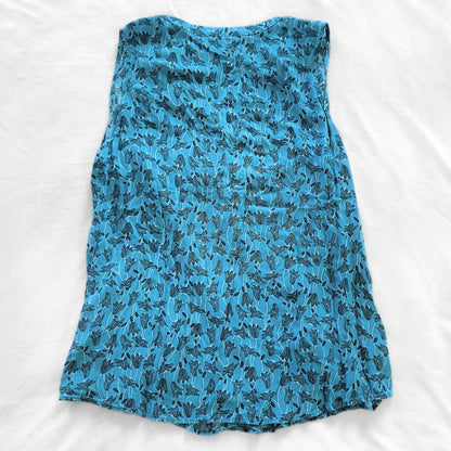 Women's Northern Reflections Blue Floral Button - Up Sleeveless Blouse [XL] - Products Added
