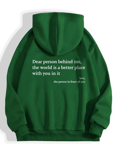 Women's Plush Letter Printed Kangaroo Pocket Hoodie | Cozy Pullover - Royal Eagles Promise of Peace