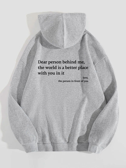Women's Plush Letter Printed Kangaroo Pocket Hoodie | Cozy Pullover - Royal Eagles Promise of Peace