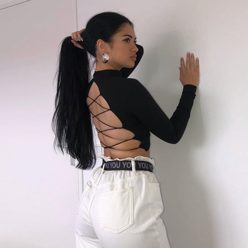 Spaghetti String Back Sweater