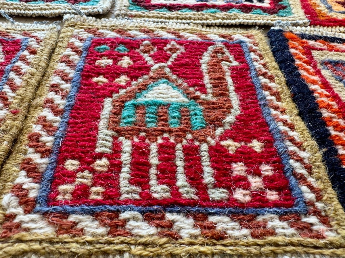 Wool Kilim Coasters 4" x 4"