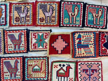 Wool Kilim Coasters 4" x 4"