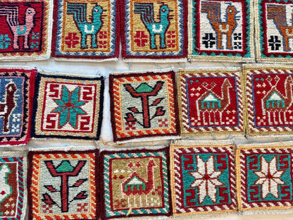 Wool Kilim Coasters 4" x 4"