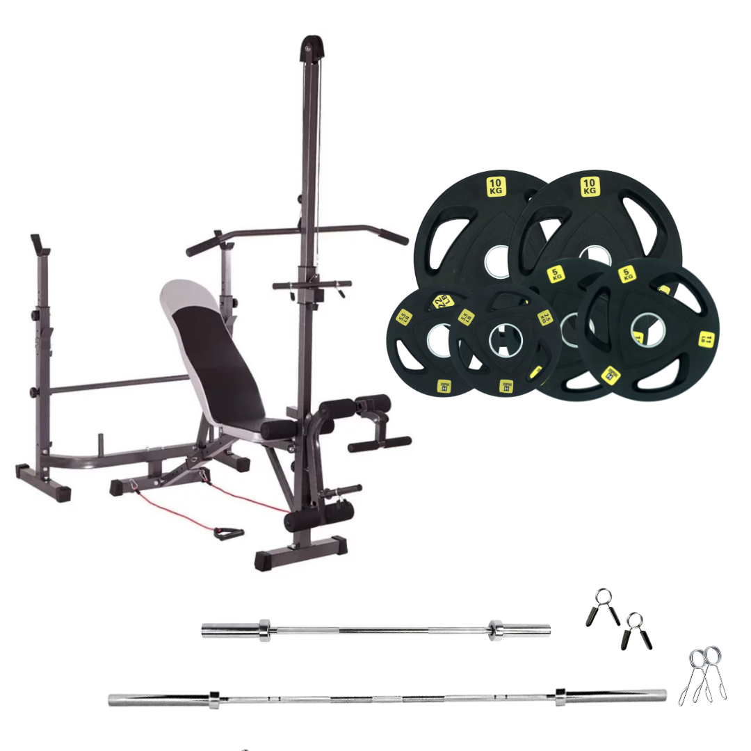 Adjustable Workout Bench with Weight Sets