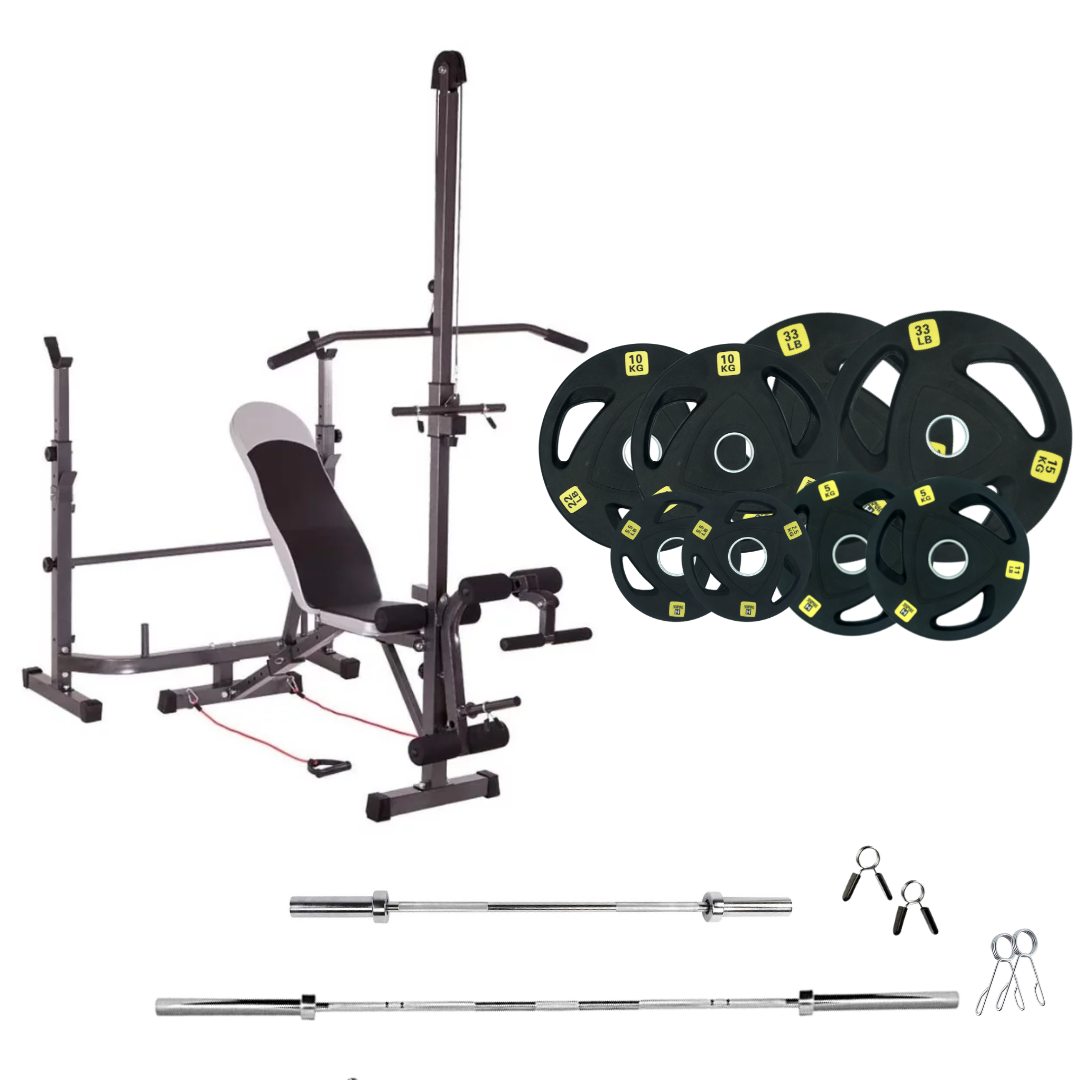 Adjustable Workout Bench with Weight Sets