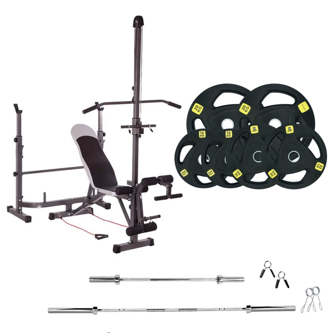 Adjustable Workout Bench with Weight Sets