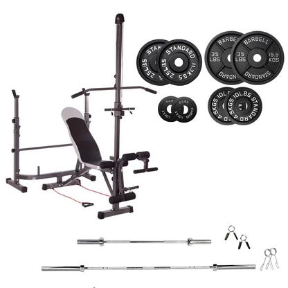 Adjustable Workout Bench with Weight Sets