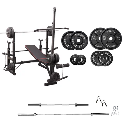 Adjustable Workout Bench with Weight Sets