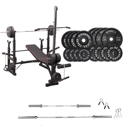Adjustable Workout Bench with Weight Sets