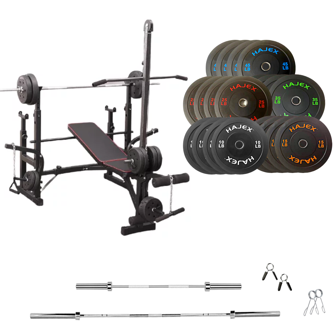 Adjustable Workout Bench with Weight Sets