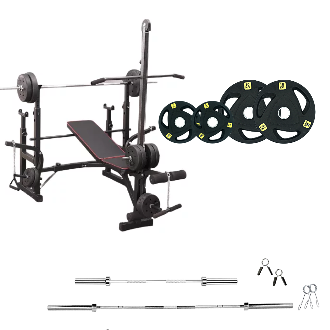 Adjustable Workout Bench with Weight Sets