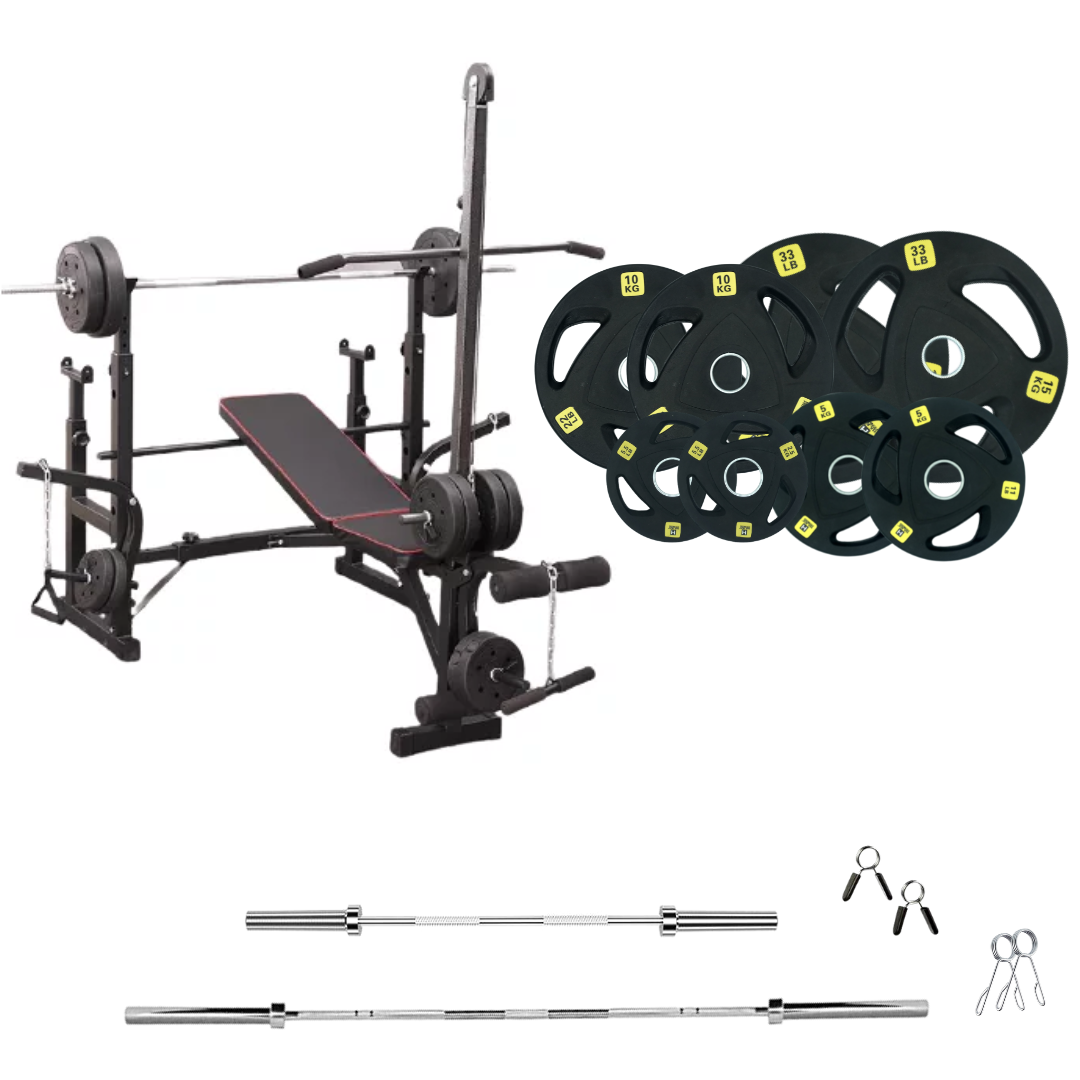 Adjustable Workout Bench with Weight Sets