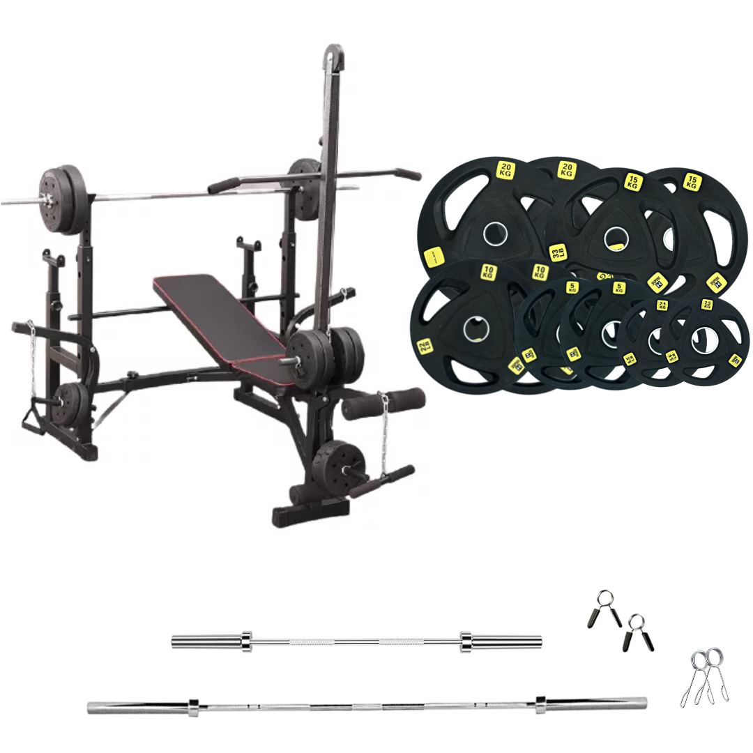 Adjustable Workout Bench with Weight Sets