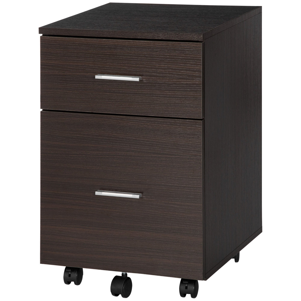 Mobile Filing Cabinet, Vertical File Cabinet with 2 Drawers, Wheels, for Letter or A4 File, Natural