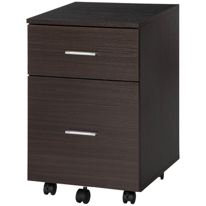 Mobile Filing Cabinet, Vertical File Cabinet with 2 Drawers, Wheels, for Letter or A4 File, Natural