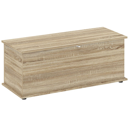 39.5" Storage Chest with 2 Safety Hinges, Storage Box Organizer with Flip-Top Lid, Entryway Storage Bench, Black
