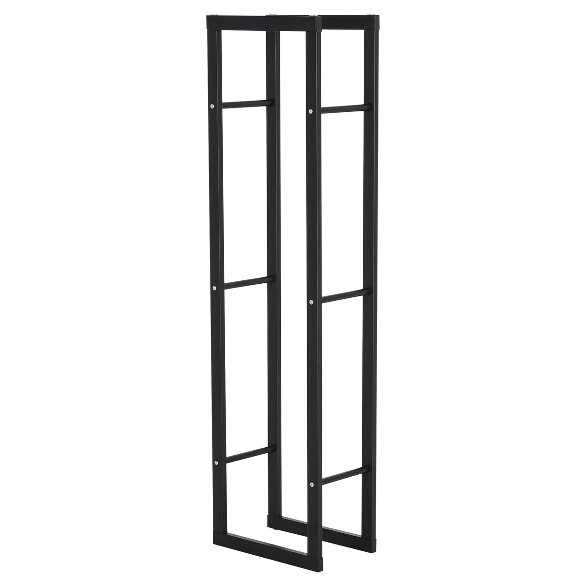 15.7" x 9.8" x 39.4" Firewood Rack Outdoor, Log Holder Fireplace Storage Rack with Handles and 220 lbs. Weight Capacity, Black