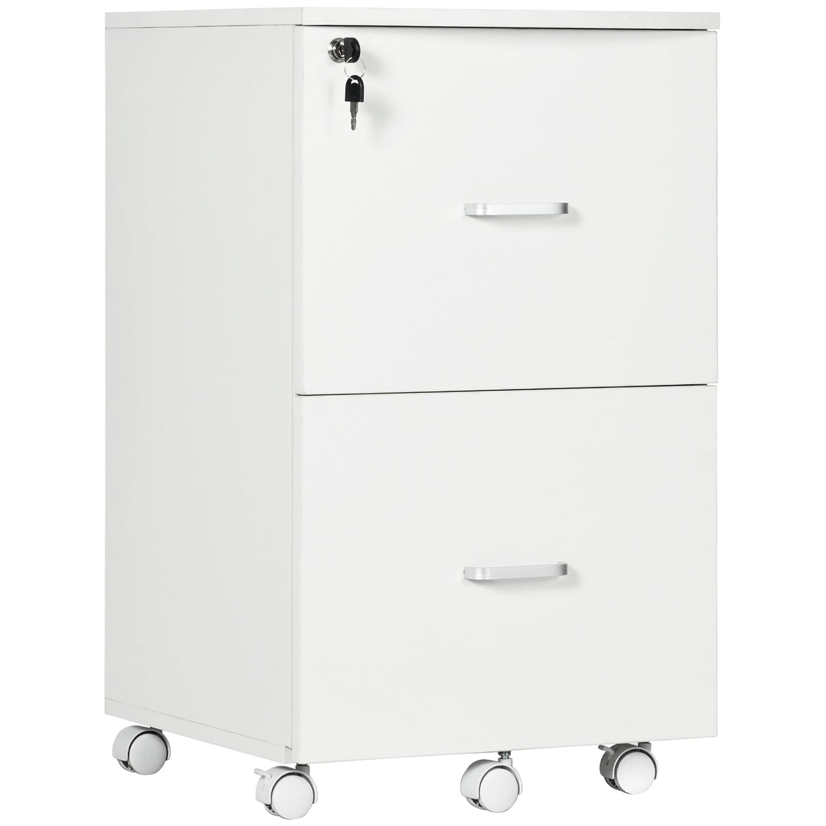 2 Drawer File Cabinet with Lock, Small Rolling Filing Cabinet for A4, Letter-Size Documents, Printer Stand for Home Office, 17" x 17.75" x 28.25", Black