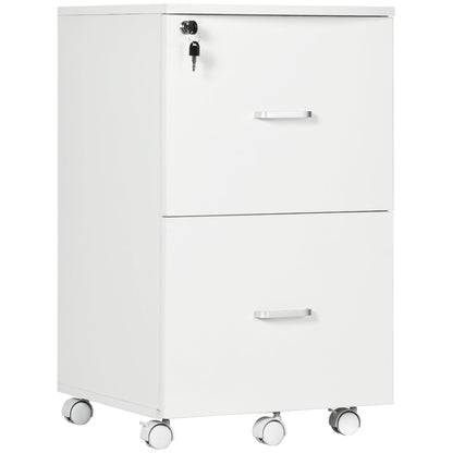 2 Drawer File Cabinet with Lock, Small Rolling Filing Cabinet for A4, Letter-Size Documents, Printer Stand for Home Office, 17" x 17.75" x 28.25", Black