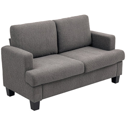 54.3" Loveseat Sofa, 2 Seater Sofa with Removable Cushions, Small Couch with Solid Wood Frame for Living Room, Dark Grey