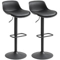Zee Counter Height/Bar Stools Set of 2 with Adjustable Height and Swivel Seat-Black