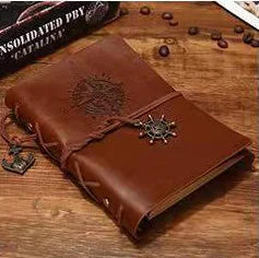 Vintage Nautical Pirate Ship Anchor Leather Notebook