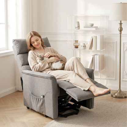 Lift Chair for Elderly, Power Chair Recliner with Remote Control, Side Pockets for Living Room, Blue