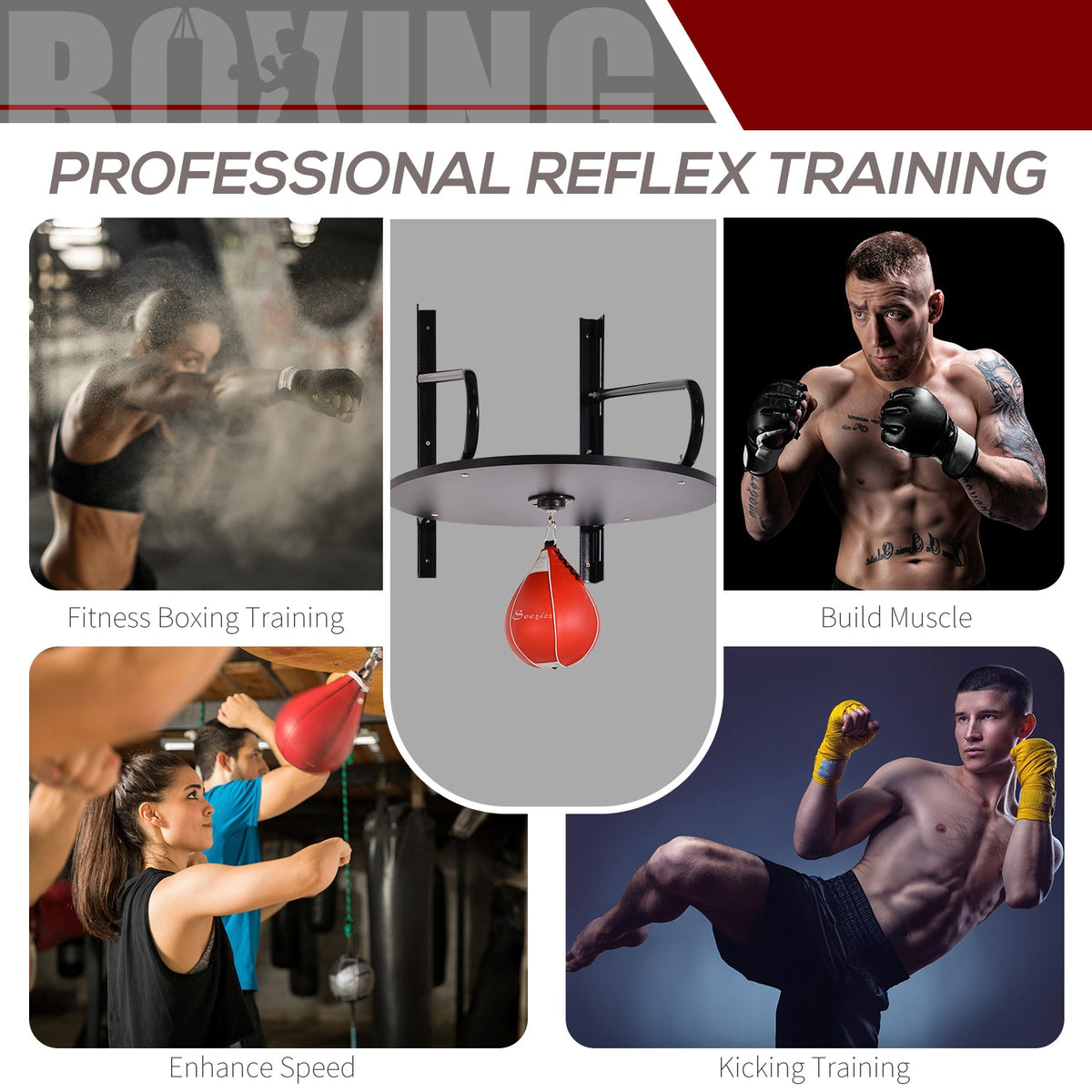 Wall-mounted Speed Bag Boxing Platform with Adjustable Height