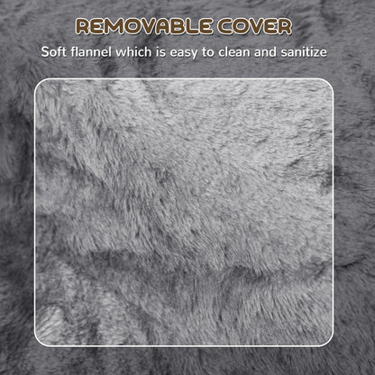 4-Step Dog Ramp for Sofa, Bed, and Couch, with Removable Cover, Light Grey