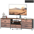 Jamie TV Stand with Charging Station for TVs up to 70 Inches-Rustic Brown