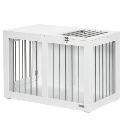 31.5" Dog Crate Furniture with Double Doors, for Medium Dogs, Grey