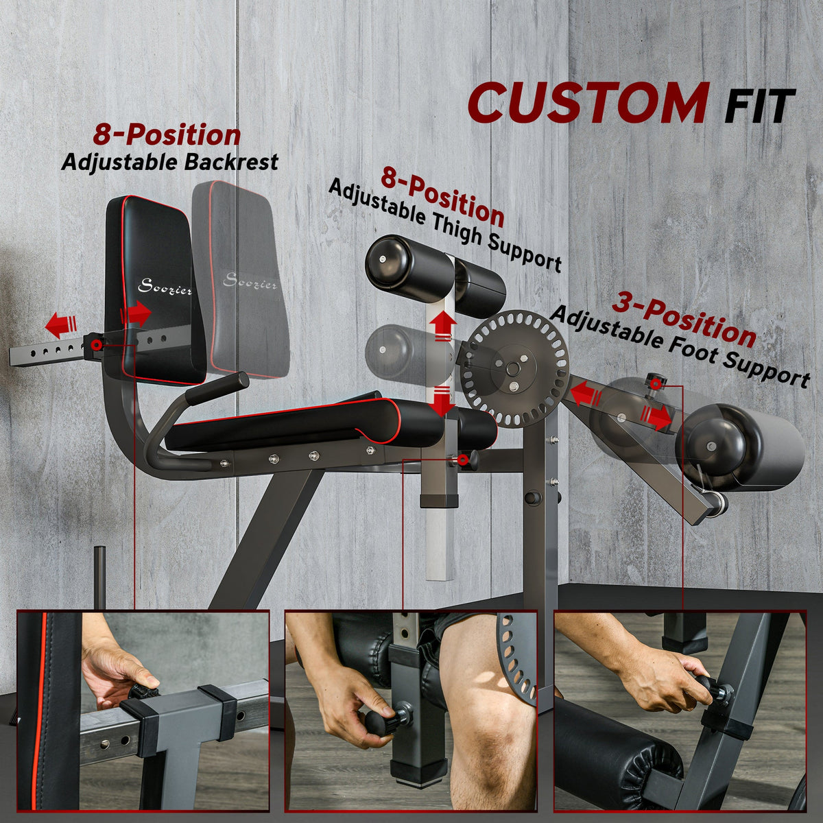 Leg Extension Machine Adjustable Leg Extension and Curl Machine with Plate Loaded for Leg Extension